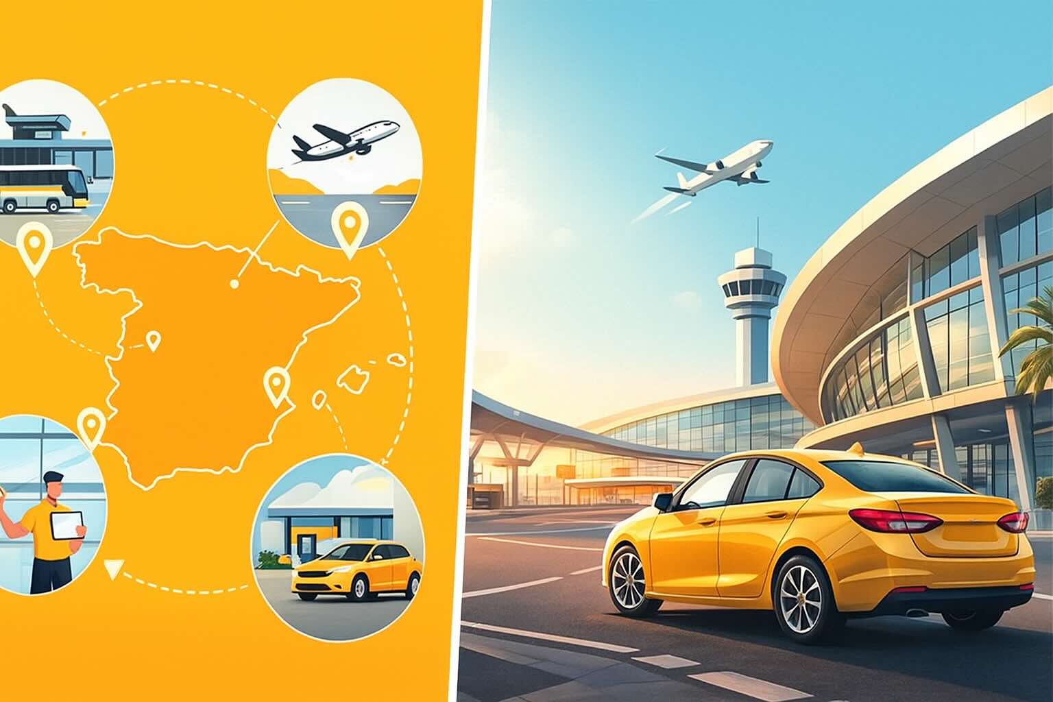 Guía de aeropuertos españoles: dónde están los rent a car, cómo llegar y cuánto se tarda de verdad